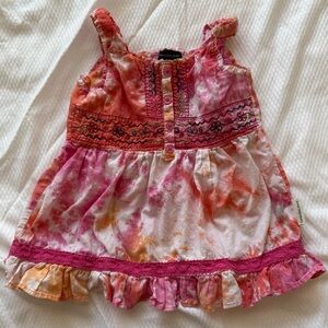 Calvin Klein Jeans Pink and Orange Tie-Dye Kids Top, 3T